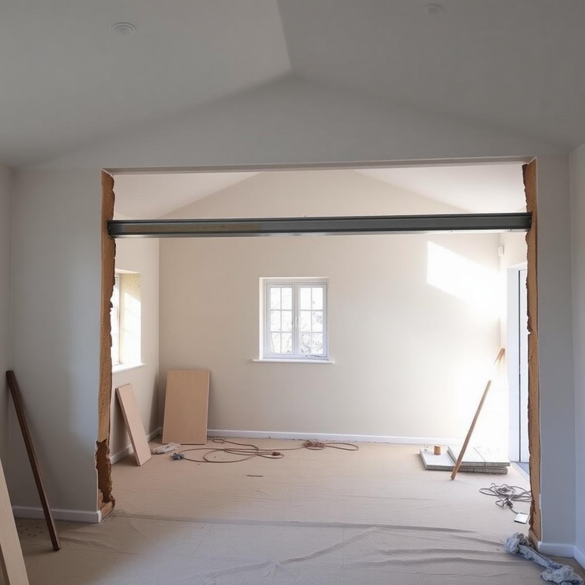 Steel beam installed above a structural opening in Croydon