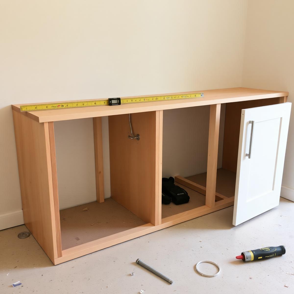 Kitchen units being installed in a Croydon property