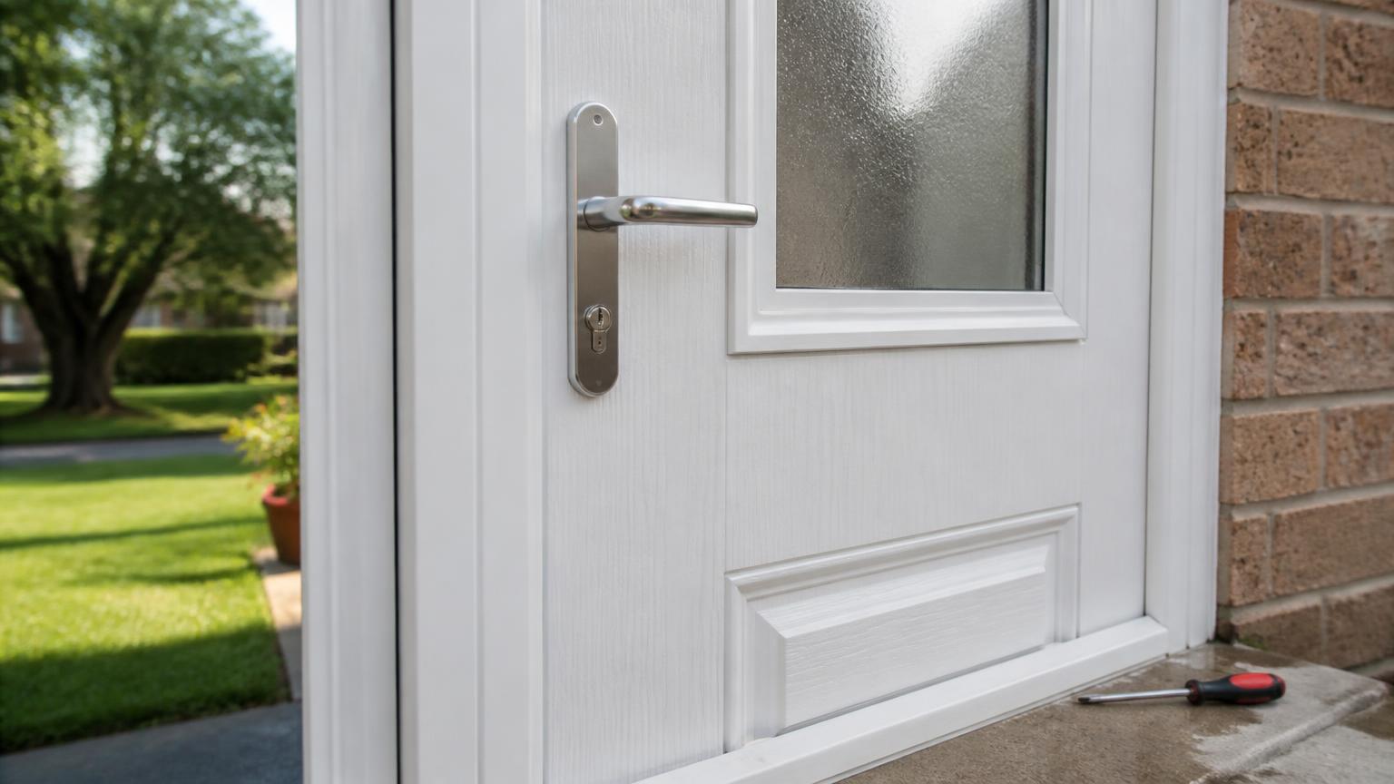 New door handle and cylinder lock fitted to a Croydon front door