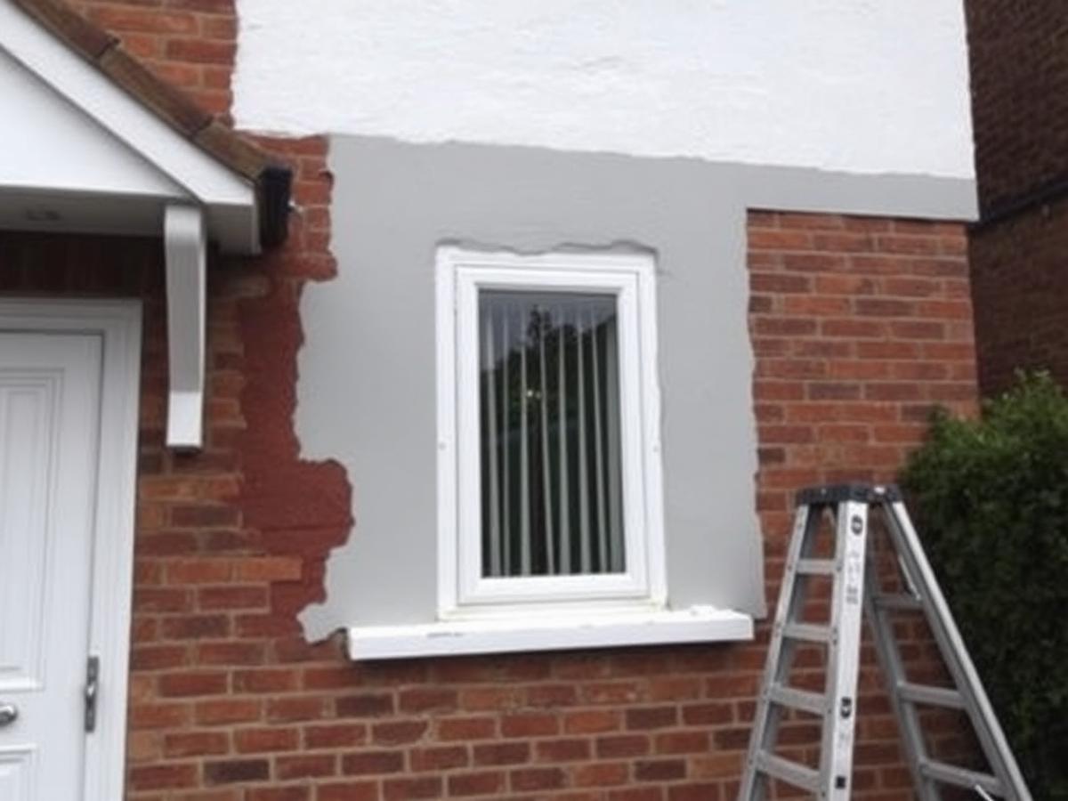 Exterior wall and window repair on a Croydon house