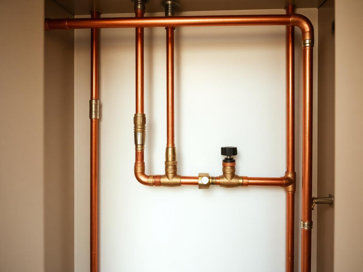 New copper pipework and isolation valves fitted in a South London property